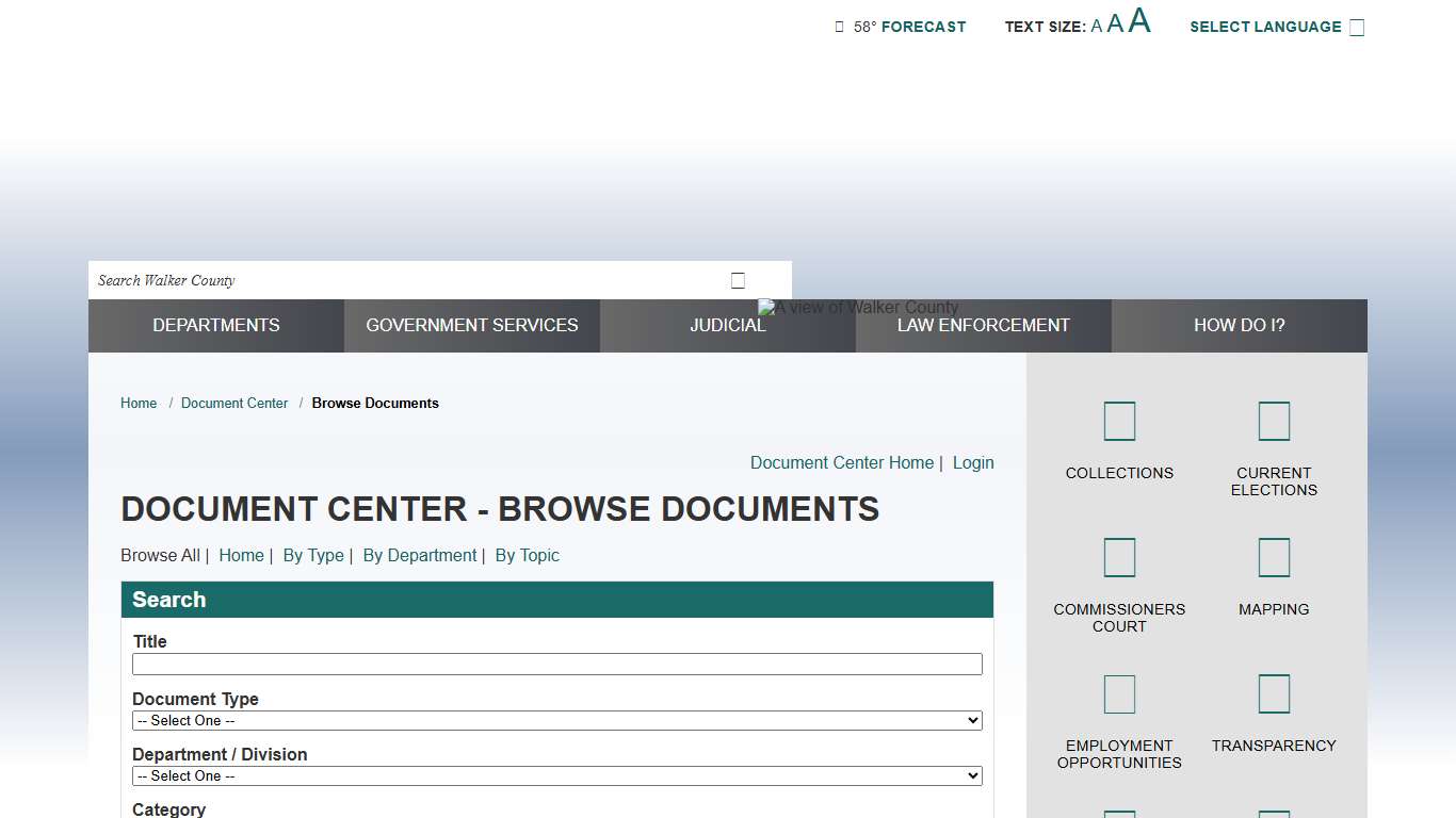 Document Center / Browse Documents / Walker County, TX