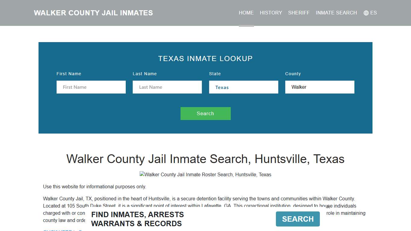 Walker County Jail Inmate Roster Lookup, Huntsville, TX