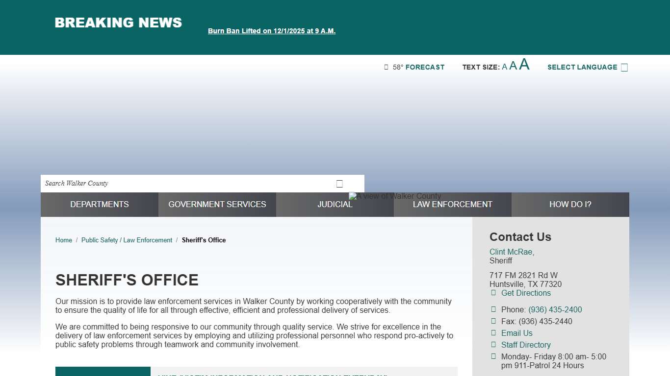 Sheriff's Office / Walker County, TX